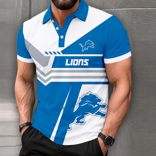 FINAL SALE - NEW CUSTOMIZED NFL04 DTL DETROIT LIONS POLO SHIRT, ZIP POLO SHIRT & T-SHIRTS