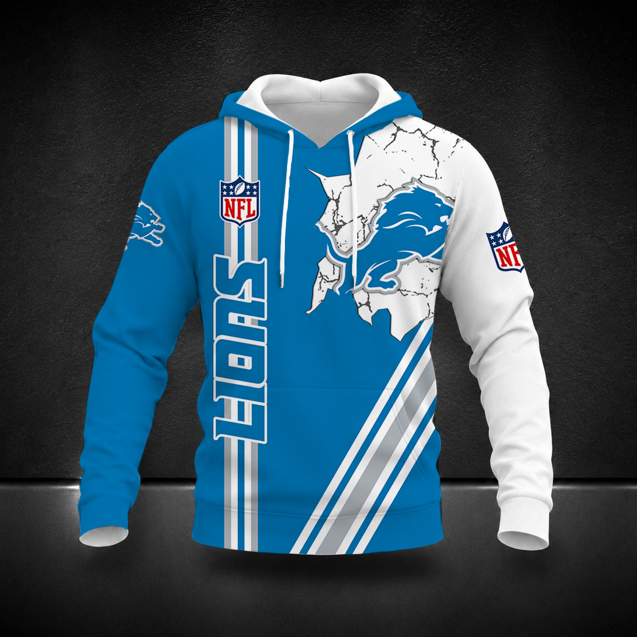 HOT DEAL- NEW CUSTOMIZED NFL04 DTL DETROIT LIONS T-SHIRT, POLO SHIRT, ZIP POLO SHIRT, SWEATSHIRT, HOODIE & ZIP HOODIE