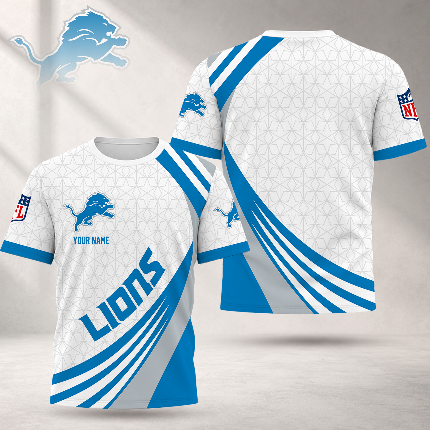 FLASH SALE - NEW CUSTOMIZED NFL04 DTL DETROIT LIONS T-SHIRT, POLO SHIRT, ZIP POLO SHIRT, SWEATSHIRT, HOODIE & ZIP HOODIE