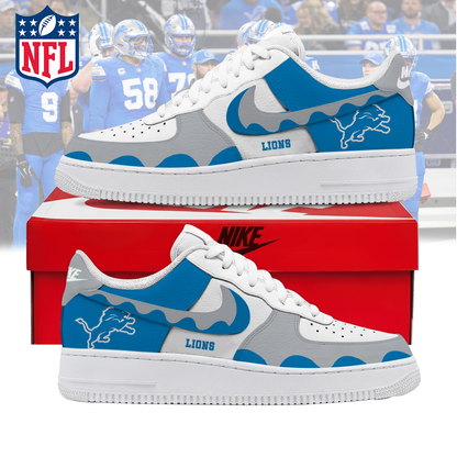 LIMITED EDITION- NEW CUSTOMIZED NFL04 DTL DETROIT LIONS AF1 SNEAKERS