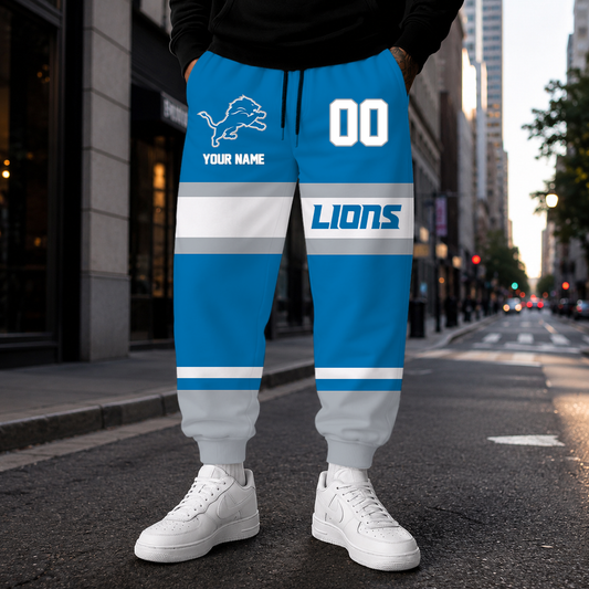 MEGA SALE - NEW CUSTOMIZED NFL04 DTL DETROIT LIONS SWEATPANTS