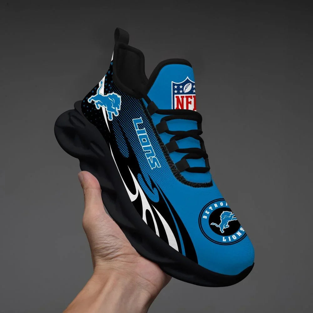 LIMITED EDITION - NEW CUSTOMIZED NFL04 DTL DETROIT LIONS UNISEX MAX SOUL SHOES