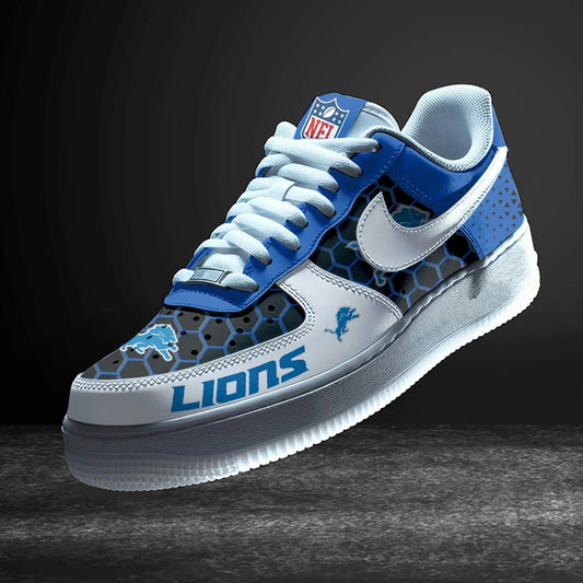 LIMITED EDITION - NEW CUSTOMIZED NFL04 DTL DETROIT LIONS AF1 SNEAKERS
