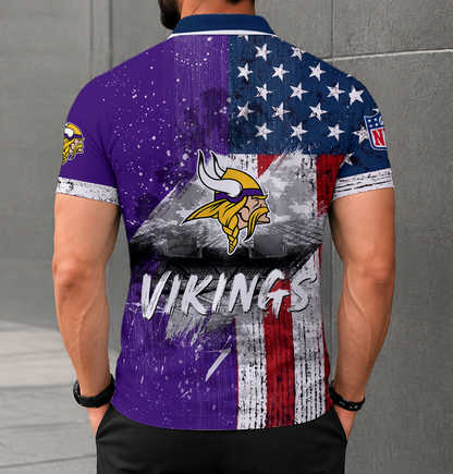 LIMITED EDITION - NEW CUSTOMIZED NFL05 MVK MINNESOTA VIKINGS POLO SHIRT