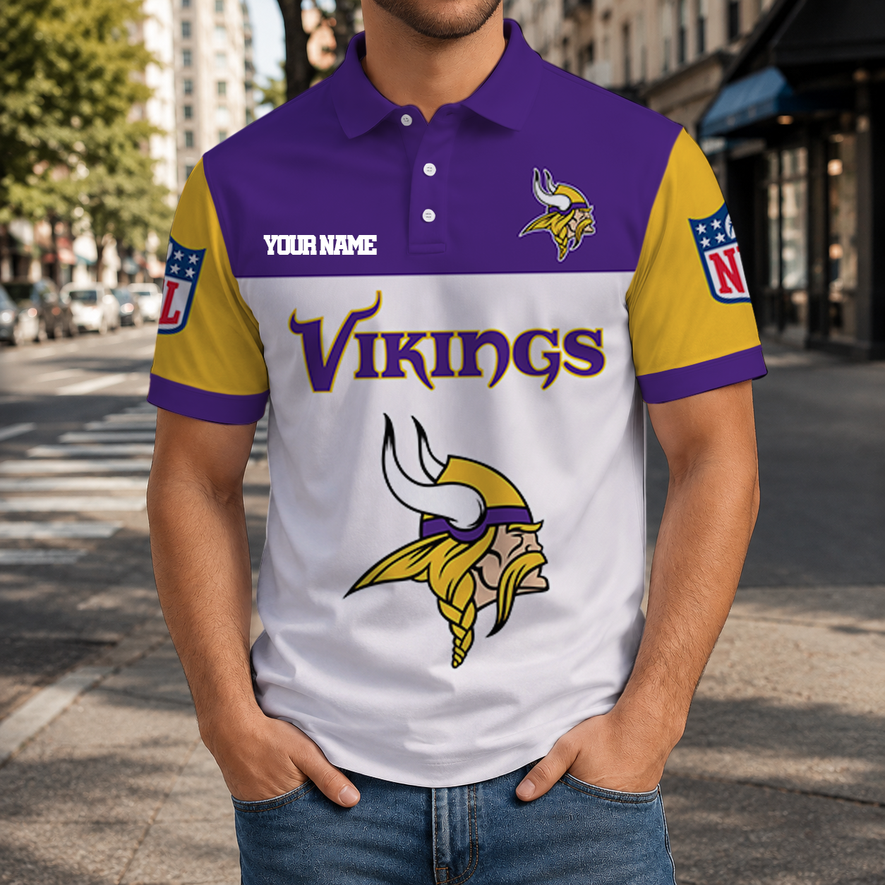 EXCLUSIVE  EDITION - NEW CUSTOMIZED NFL05 MVK MINNESOTA VIKINGS T-SHIRT, POLO SHIRT, ZIP POLO SHIRT, SWEATSHIRT, HOODIE & ZIP HOODIE