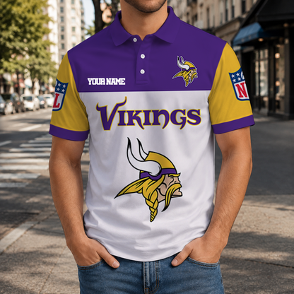 EXCLUSIVE  EDITION - NEW CUSTOMIZED NFL05 MVK MINNESOTA VIKINGS T-SHIRT, POLO SHIRT, ZIP POLO SHIRT, SWEATSHIRT, HOODIE & ZIP HOODIE