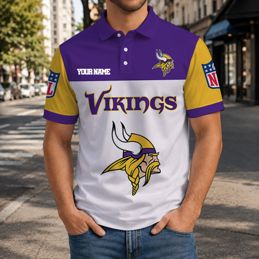 EXCLUSIVE  EDITION - NEW CUSTOMIZED NFL05 MVK MINNESOTA VIKINGS T-SHIRT, POLO SHIRT, ZIP POLO SHIRT, SWEATSHIRT, HOODIE & ZIP HOODIE