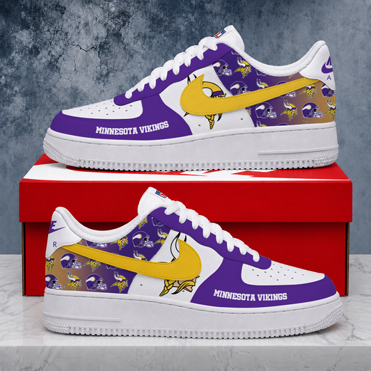 VIRAL EDITION - NEW CUSTOMIZED NFL05 MVK MINNESOTA VIKINGS AF1 SHOES