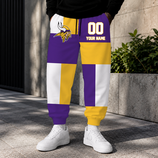 ELITE EDITION - NEW CUSTOMIZED NFL05 MVK MINNESOTA VIKINGS SWEATPANTS