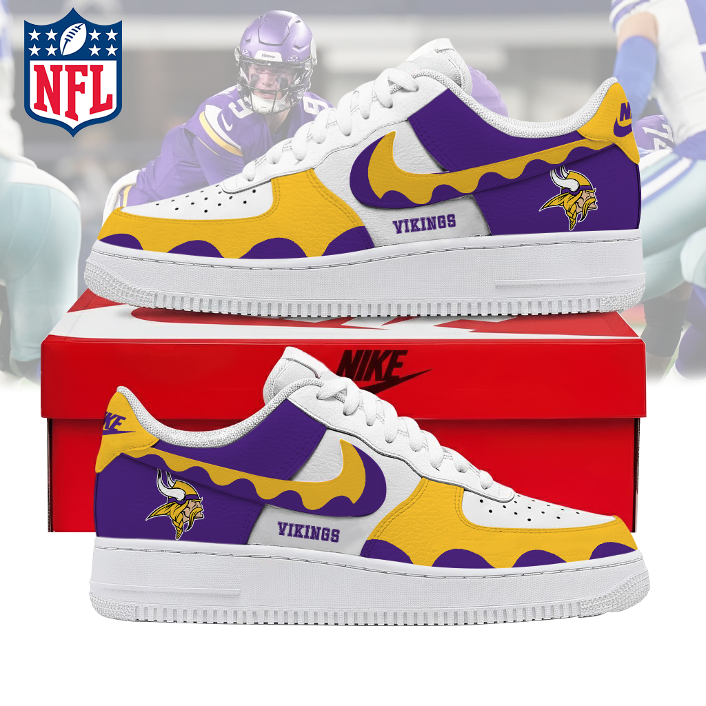LIMITED EDITION- NEW CUSTOMIZED NFL05 MVK MINNESOTA VIKINGS AF1 SNEAKERS