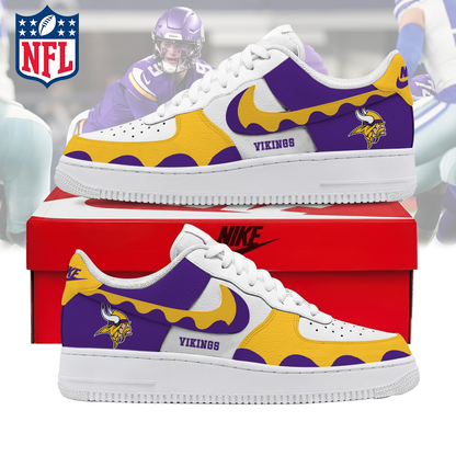 LIMITED EDITION- NEW CUSTOMIZED NFL05 MVK MINNESOTA VIKINGS AF1 SNEAKERS
