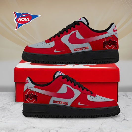 SPECIAL EDITION - NEW CUSTOMIZED NCAA FBS05 OSB OHIO STATE BUCKEYES AF1 SHOES