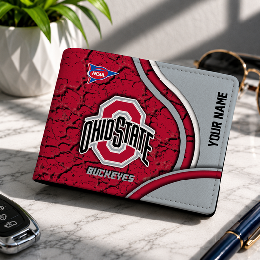 MEGA SALE - NEW CUSTOMIZED NCAA FBS05 OSB OHIO STATE BUCKEYES LEATHER WALLET