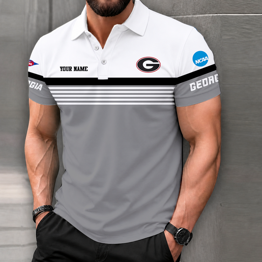 FLASH SALE - NEW CUSTOMIZED NCAA FBS06 GEB GEORGIA BULLDOGS POLO SHIRT