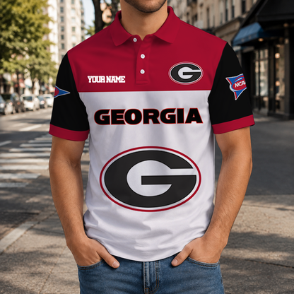 FINAL SALE - NEW CUSTOMIZED NCAA FBS06 GEB GEORGIA BULLDOGS POLO SHIRT, ZIP POLO SHIRT & T-SHIRTS