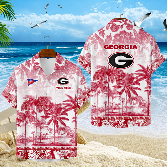 LIMITED EDITION - NEW CUSTOMIZED FBS06 GEB GEORGIA BULLDOGS UNISEX HAWAIIAN SHIRT
