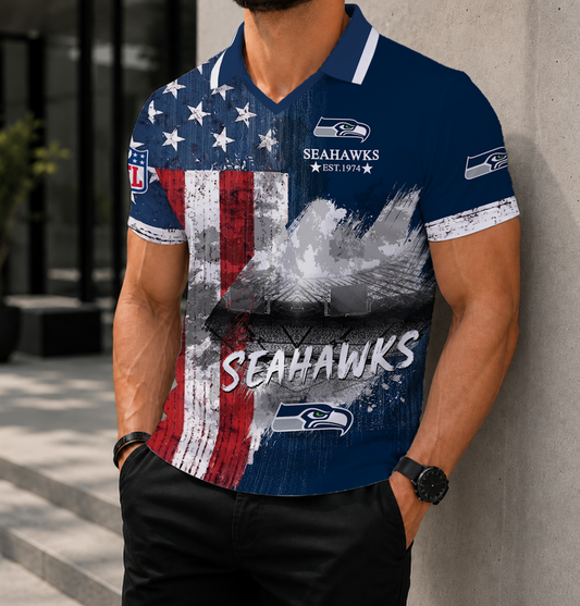 LIMITED EDITION - NEW CUSTOMIZED NFL06 SSH SEATTLE SEAHAWKS POLO SHIRT