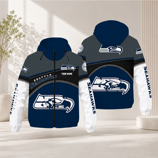 FINAL SALE - NEW CUSTOMIZED NFL06 SSH SEATTLE SEAHAWKS WINDBREAKER JACKET