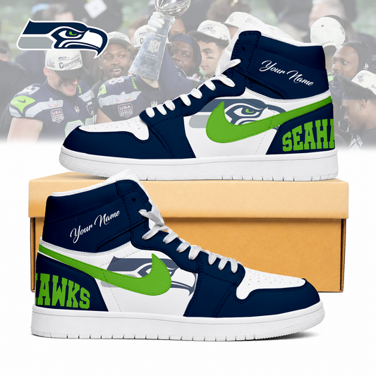 LIMITED EDITION - NEW CUSTOMIZED NFL06 SSH SEATTLE SEAHAWKS AIR JORDAN SNEAKERS