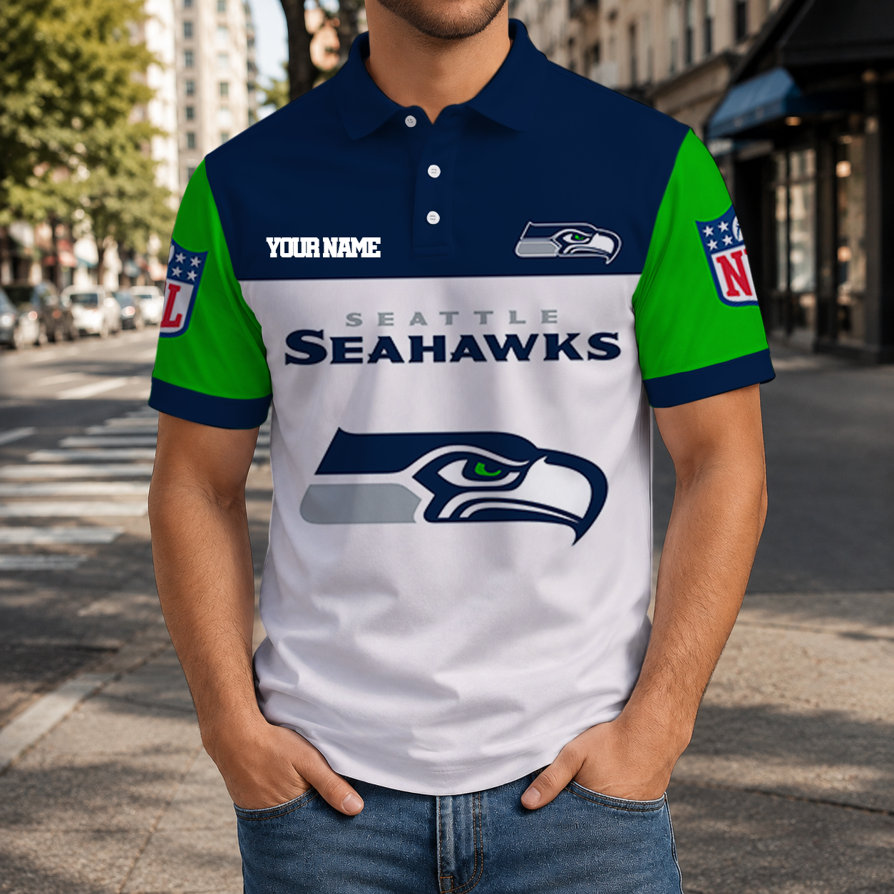 EXCLUSIVE  EDITION - NEW CUSTOMIZED NFL06 SSH SEATTLE SEAHAWKS T-SHIRT, POLO SHIRT, ZIP POLO SHIRT, SWEATSHIRT, HOODIE & ZIP HOODIE