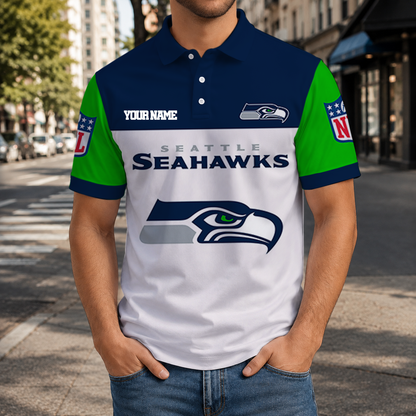 EXCLUSIVE  EDITION - NEW CUSTOMIZED NFL06 SSH SEATTLE SEAHAWKS T-SHIRT, POLO SHIRT, ZIP POLO SHIRT, SWEATSHIRT, HOODIE & ZIP HOODIE