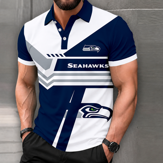 FINAL SALE - NEW CUSTOMIZED NFL06 SSH SEATTLE SEAHAWKS POLO SHIRT, ZIP POLO SHIRT & T-SHIRTS