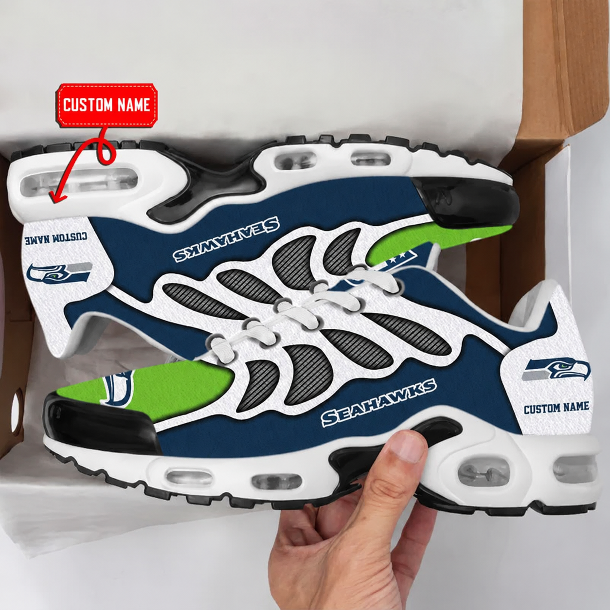 FLASH SALE - NEW CUSTOMIZED NFL06 SSH SEATTLE SEAHAWKS AIR MAX PLUS SNEAKERS