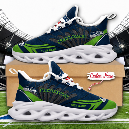 LIMITED EDITION - NEW CUSTOMIZED NFL06 SSH SEATTLE SEAHAWKS UNISEX MAX SOUL SHOES