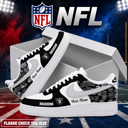 LIMITED EDITION - NEW CUSTOMIZED NFL07 LVR LAS VEGAS RAIDERS AF1 SHOES