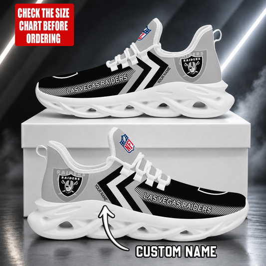 LIMITED EDITION - NEW CUSTOMIZED NFL07 LVR LAS VEGAS RAIDERS UNISEX MAX SOUL SHOES