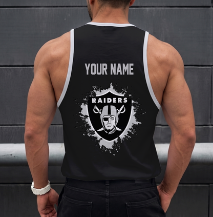 FINAL SALE - NEW CUSTOMIZED NFL07 LVR LAS VEGAS RAIDERS UNISEX TANK TOP