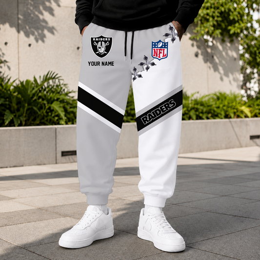 EXCLUSIVE EDITION - NEW CUSTOMIZED NFL07 LVR LAS VEGAS RAIDERS SWEATPANTS