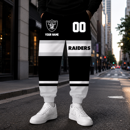 MEGA SALE - NEW CUSTOMIZED NFL07 LVR LAS VEGAS RAIDERS SWEATPANTS