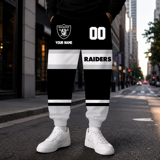 MEGA SALE - NEW CUSTOMIZED NFL07 LVR LAS VEGAS RAIDERS SWEATPANTS