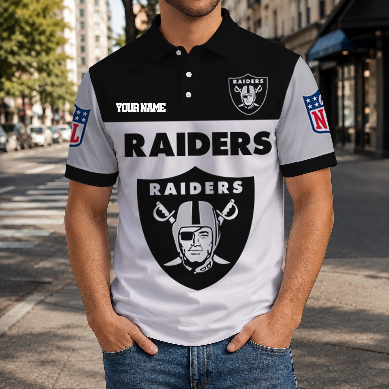 EXCLUSIVE  EDITION - NEW CUSTOMIZED NFL07 LVR LAS VEGAS RAIDERS T-SHIRT, POLO SHIRT, ZIP POLO SHIRT, SWEATSHIRT, HOODIE & ZIP HOODIE