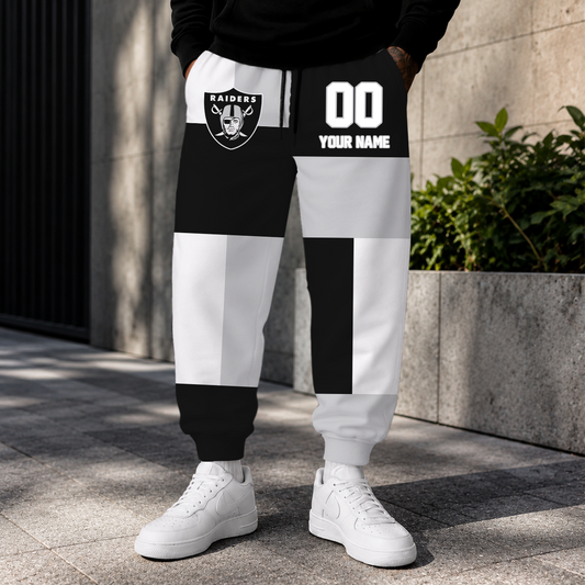 ELITE EDITION - NEW CUSTOMIZED NFL07 LVR LAS VEGAS RAIDERS SWEATPANTS