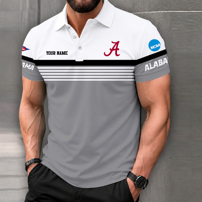 FLASH SALE - NEW CUSTOMIZED NCAA FBS08 ABC ALABAMA CRIMSON TIDE POLO SHIRT