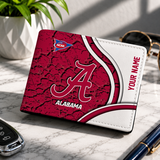 MEGA SALE - NEW CUSTOMIZED NCAA FBS08 ABC ALABAMA CRIMSON TIDE LEATHER WALLET