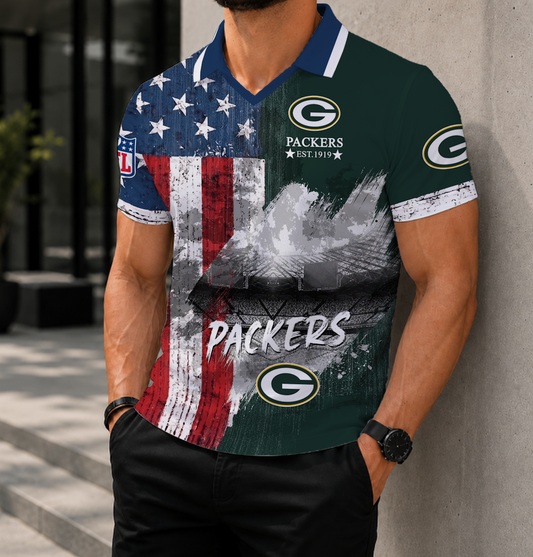 LIMITED EDITION - NEW CUSTOMIZED NFL08 GBP GREEN BAY PACKERS POLO SHIRT