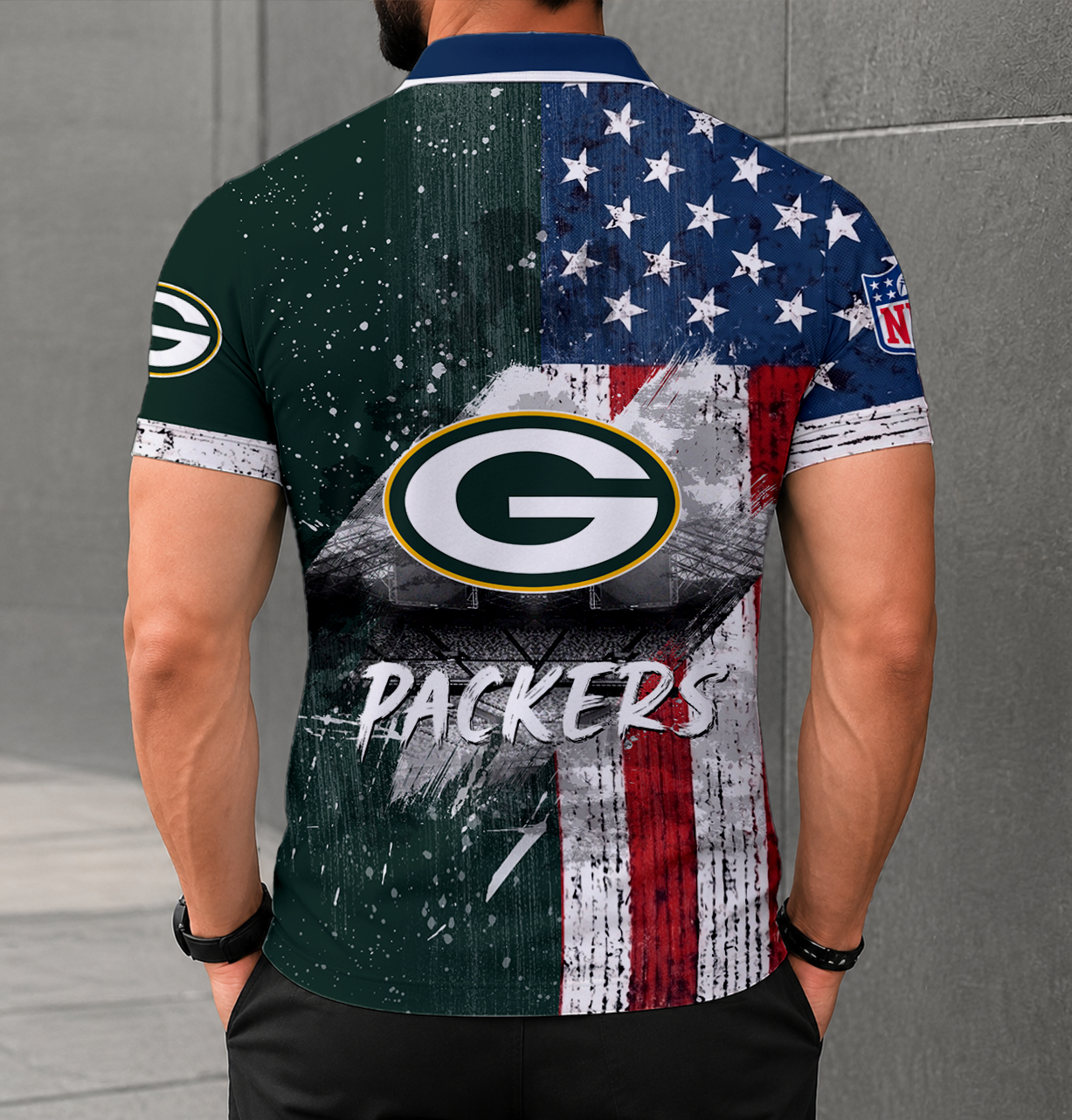 LIMITED EDITION - NEW CUSTOMIZED NFL08 GBP GREEN BAY PACKERS POLO SHIRT