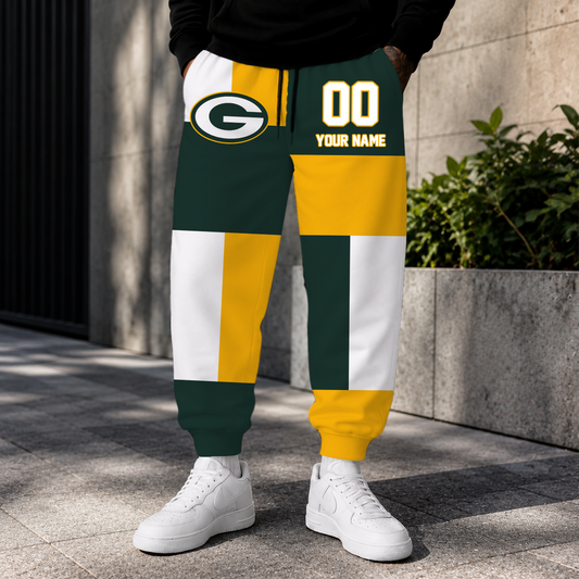 ELITE EDITION - NEW CUSTOMIZED NFL08 GBP GREEN BAY PACKERS SWEATPANTS