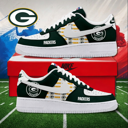 LIMITED EDITON - NEW CUSTOMIZED NFL08 GBP GREEN BAY PACKERS AF1 SNEAKERS