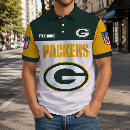 EXCLUSIVE  EDITION - NEW CUSTOMIZED NFL08 GBP GREEN BAY PACKERS T-SHIRT, POLO SHIRT, ZIP POLO SHIRT, SWEATSHIRT, HOODIE & ZIP HOODIE