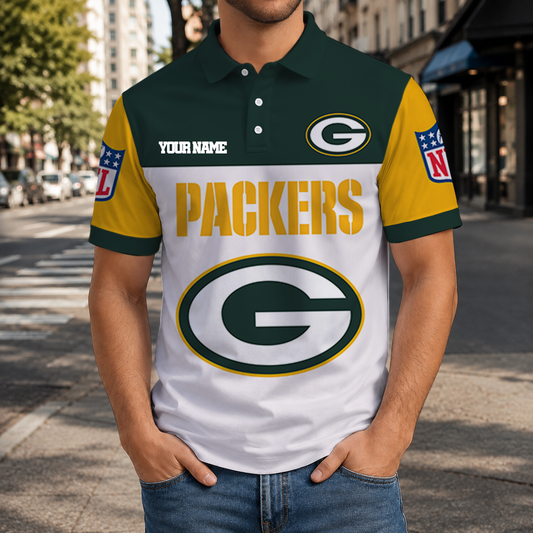 EXCLUSIVE  EDITION - NEW CUSTOMIZED NFL08 GBP GREEN BAY PACKERS T-SHIRT, POLO SHIRT, ZIP POLO SHIRT, SWEATSHIRT, HOODIE & ZIP HOODIE