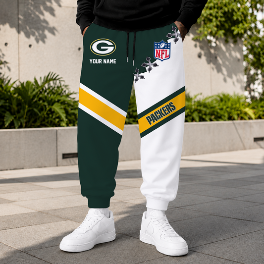EXCLUSIVE EDITION - NEW CUSTOMIZED NFL08 GBP GREEN BAY PACKERS SWEATPANTS