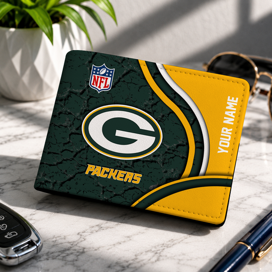 MEGA SALE - NEW CUSTOMIZED NFL08 GBP GB PACKERS LEATHER WALLET