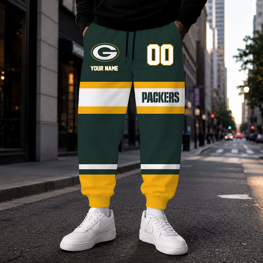 MEGA SALE - NEW CUSTOMIZED NFL08 GBP GREEN BAY PACKERS SWEATPANTS