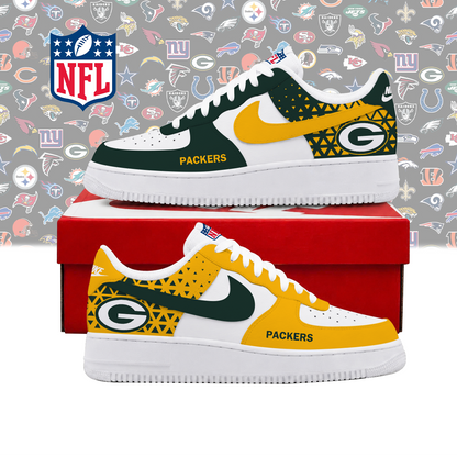 FLASH SALE - NEW CUSTOMIZED NFL08 GBP GREEN BAY PACKERS AF1 SHOES