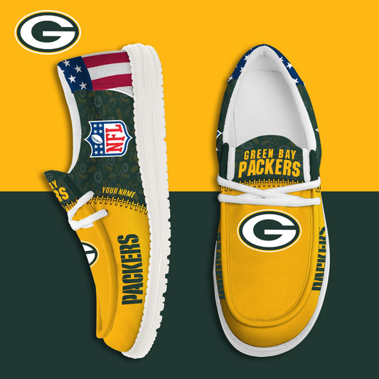 LIMITED EDITION - NEW CUSTOMIZED NFL08 GBP GREEN BAY PACKERS LOAFER SHOES