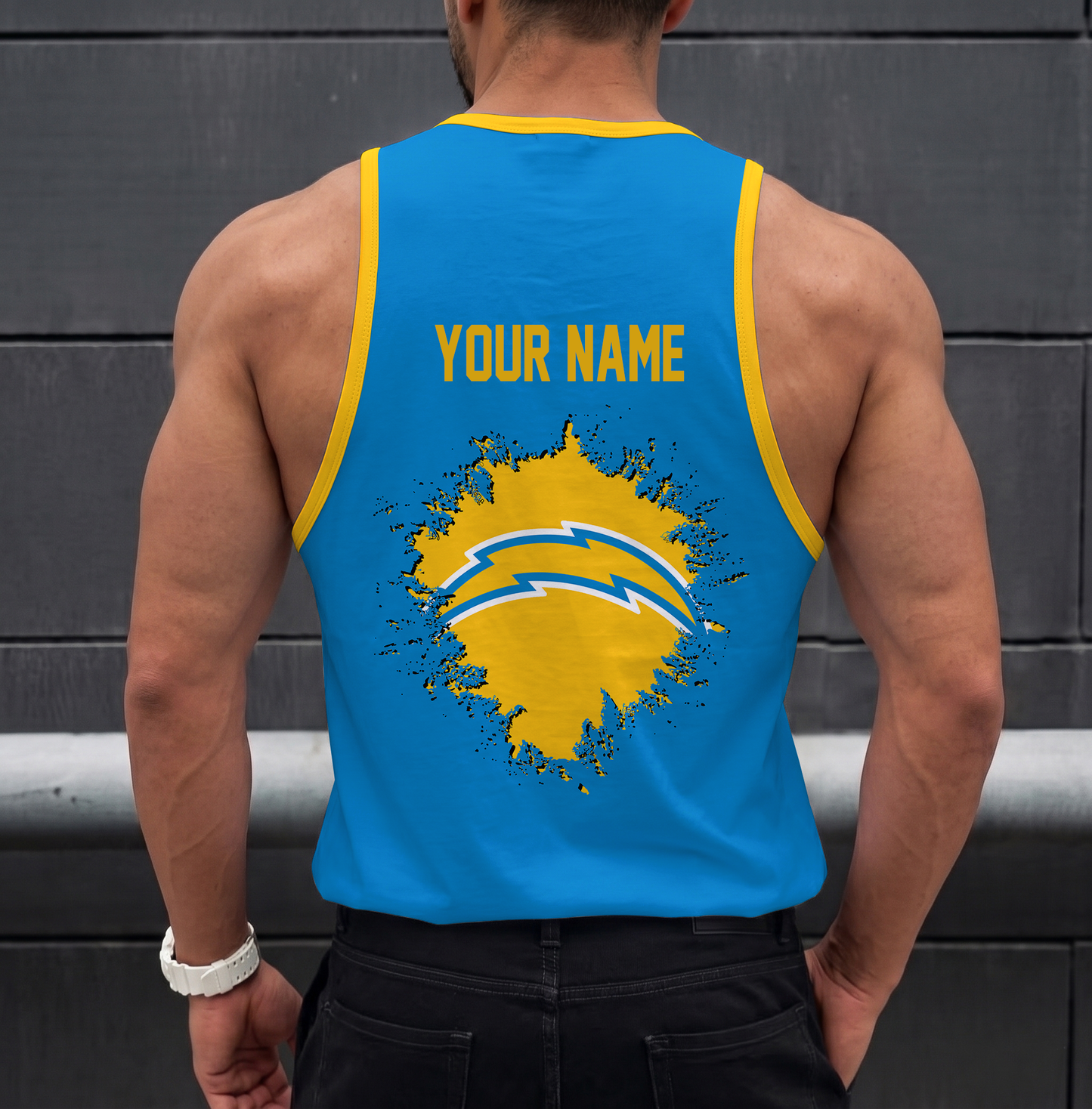 FINAL SALE - NEW CUSTOMIZED NFL09 LAC LOS ANGELES CHARGERS UNISEX TANK TOP